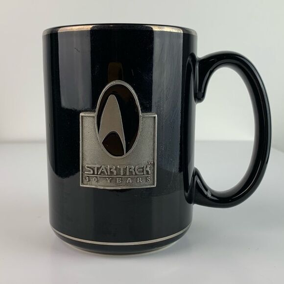Star Trek Vintage 1994 Ceramic Mug with metal Logo 30th Anniversary - Picture 1 of 9